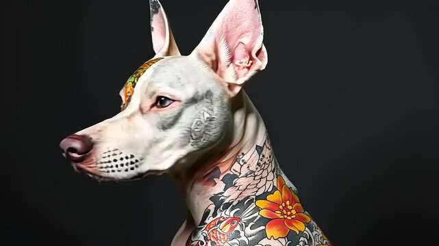 Stunning Tattooed Xoloitzcuintli Dog Portrait
