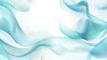 Abstract Teal Wave Design with Sparkling Accents