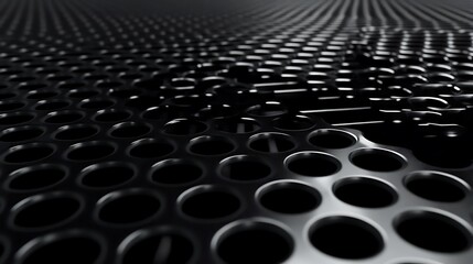 Obraz premium Abstract Black Metal Perforated Surface Design