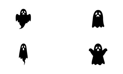 Ghosts Silhouette Set In Black And White