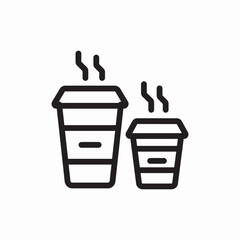 Coffee cups drink icon vector sign