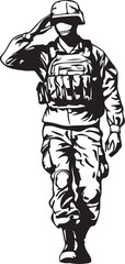 sketch of a soldier saluting