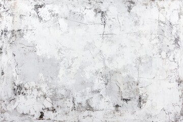 Fototapeta premium A white background of a rough concrete wall with cracks, in a light gray and white color tone.