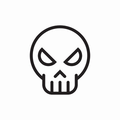 Skull danger warning icon vector sign