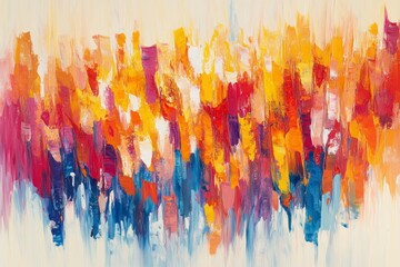 Fototapeta premium Abstract, colorful background with vibrant brush strokes, showcasing the dynamic energy of an expressive and contemporary art style.