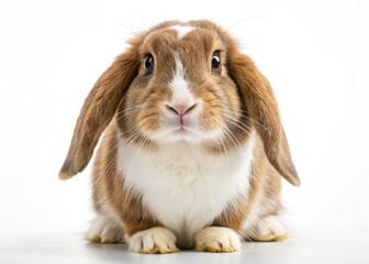 Fototapeta premium A captivating long-exposure studio shot reveals an adorable agouti lop-eared bunny's charm.