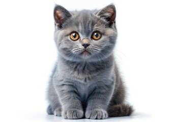 Obraz premium A charming blue tortie British Shorthair kitten, posed sideways, with a beautifully sharp focus.