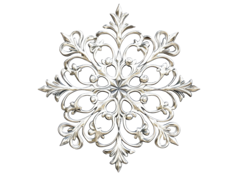Isolated Decorative White Snowflake