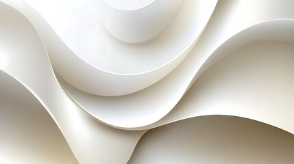 Abstract White Curving Architectural Design