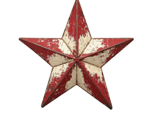 Isolated Distressed Red Star