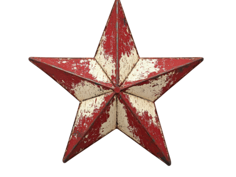 Isolated Distressed Red Star