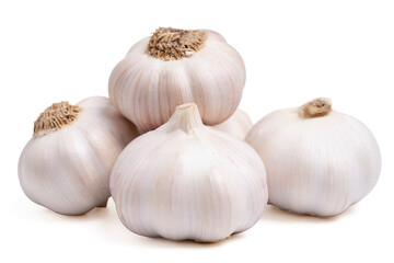 Fresh peeled garlic cloves, bulb  with garlic slices