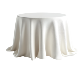 Isolated White Round Tablecloth