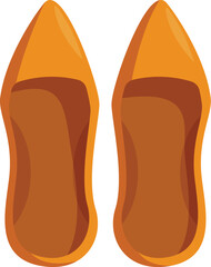 Elegant orange women's shoes isolated on a white background, showcasing modern footwear fashion