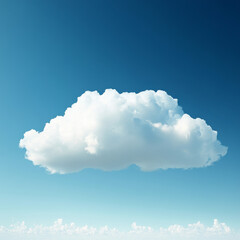 Single Cumulus Cloud Against a Vivid Azure Sky