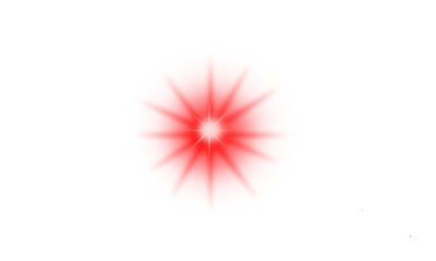 Realistic vector illustration of red star and sun with dynamic red flare, horizontal light line, and laser flash effect in PNG format. Vibrant glowing rays, intense flare, sunburst design
