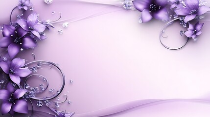 Elegant Lavender Flowers Frame Design Background
