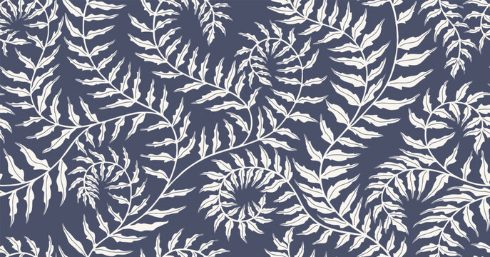 Fototapeta Abstract floral leaf seamless pattern. leaves organic pattern background.