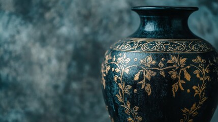 Decorative Vase with Intricate Patterns and Soft Light
