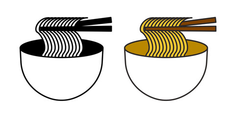 illustration of noodle on bowl