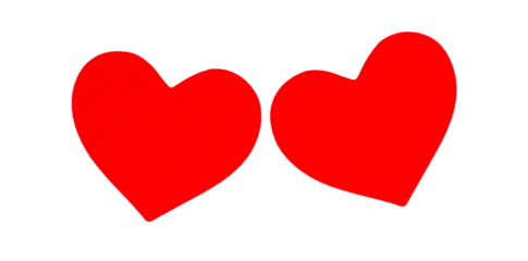 Red heart on transparent background