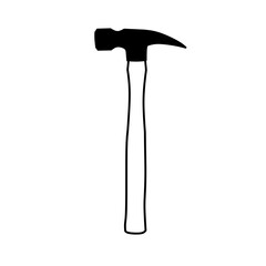hammer icon in black and white