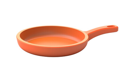 Orange Ceramic Pan on Simple Background in Minimalist Home Setting isolated on transparent or white background, png