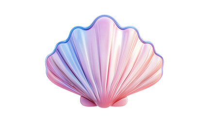 Pastel Colored Shell Shaped Abstract Design isolated on transparent or white background, png