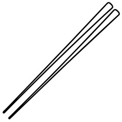 Elegant Chopsticks in Simple Line Art Style