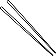 Elegant Chopsticks in Simple Line Art Style