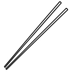 Elegant Chopsticks in Simple Line Art Style