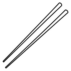 Elegant Chopsticks in Simple Line Art Style