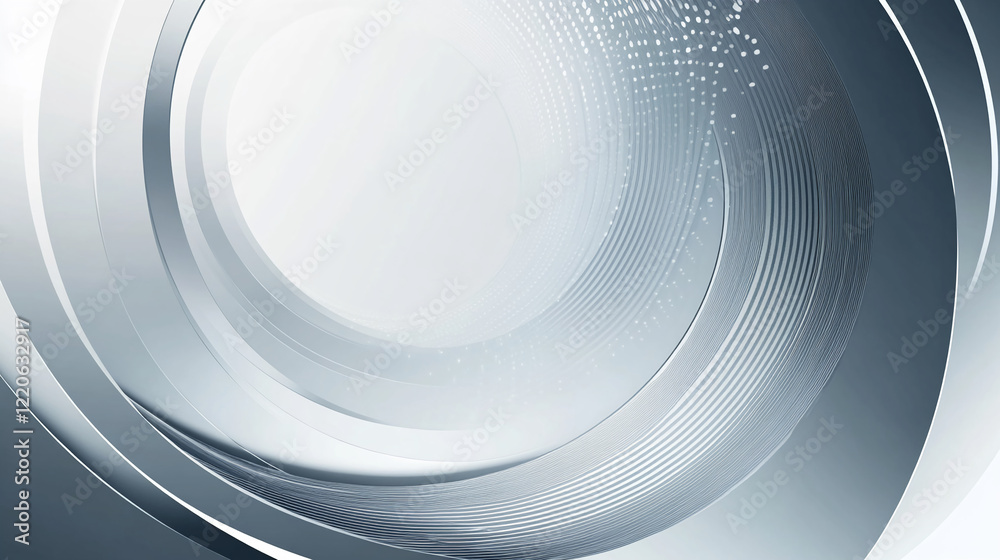 Poster Abstract futuristic circular design with layered patterns and dotted textures