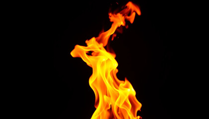 Bright and dynamic fire flames, cut out