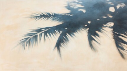 Quiet tropical beach with palm shadows dancing on soft sand