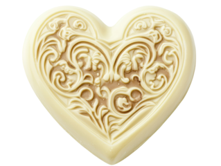 Isolated Decorative Heart Shaped Ornament with Ornate Design