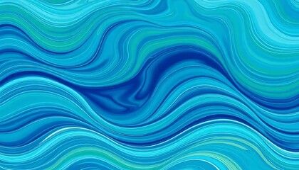 Abstract Blue Wave Pattern Swirling Design