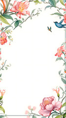 Digital vintage watercolor chinoiserie pattern abstract graphic poster background