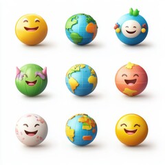 3D Global Business Icon Isolated and White Background