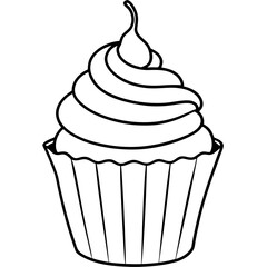 Elegant Cupcake Outlines for Vector Art
