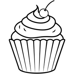 Elegant Cupcake Outlines for Vector Art