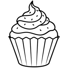 Elegant Cupcake Outlines for Vector Art