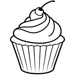 Elegant Cupcake Outlines for Vector Art