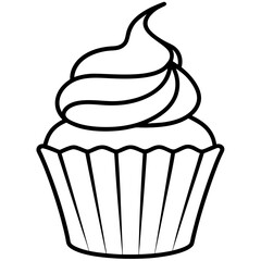 Elegant Cupcake Outlines for Vector Art