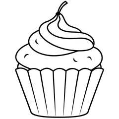 Elegant Cupcake Outlines for Vector Art