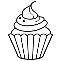Elegant Cupcake Outlines for Vector Art