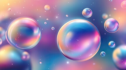 A combination of metallic, matte, and glossy graphics layered with soft, colorful gradients.