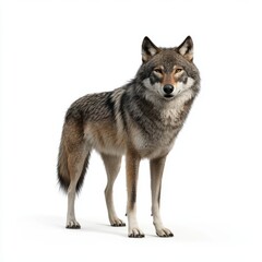 Obraz premium 3D Wolf Isolated and White Background
