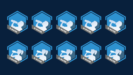 Water Badge | Daily Water Consumption Goal Badges for Men and Women