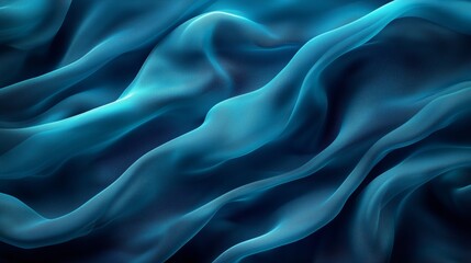Obraz premium Elegant Blue Silk Fabric Waves with Soft Flowing Texture Design